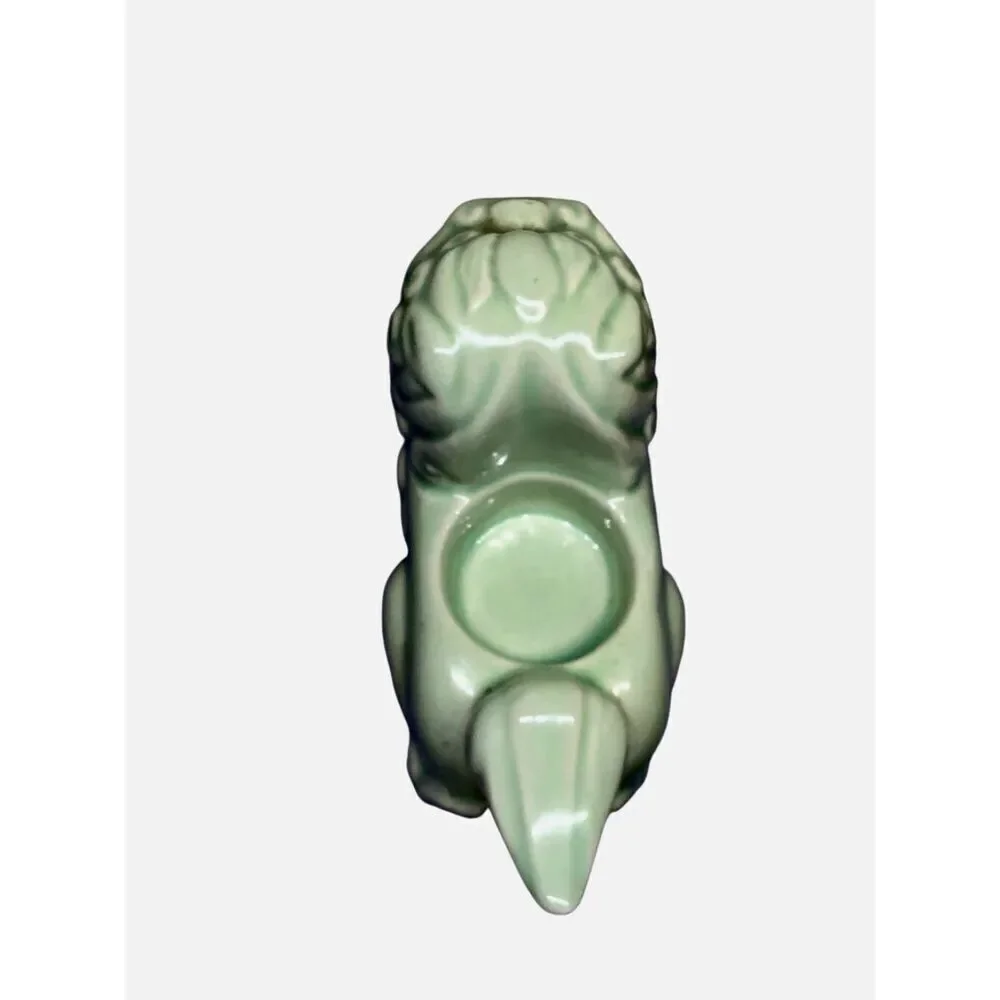 Foo Dog Candle Holder—VNT MCM Celadon Green Asian Style Figure